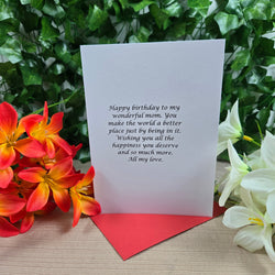 Tulips in Vase Happy Birthday Mom Card (ONLINE ORDER ONLY)