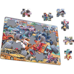 Monster Truck Race 35 Piece Tray Jigsaw Puzzle Larsen (ONLINE ORDER ONLY)