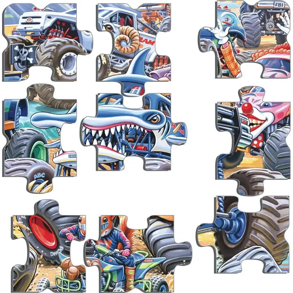 Monster Truck Race 35 Piece Tray Jigsaw Puzzle Larsen (ONLINE ORDER ONLY)