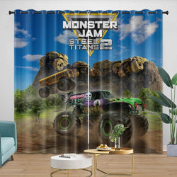Monster Jam Steel Titans Truck Curtains Blackout Window Drapes (Online Order Only)
