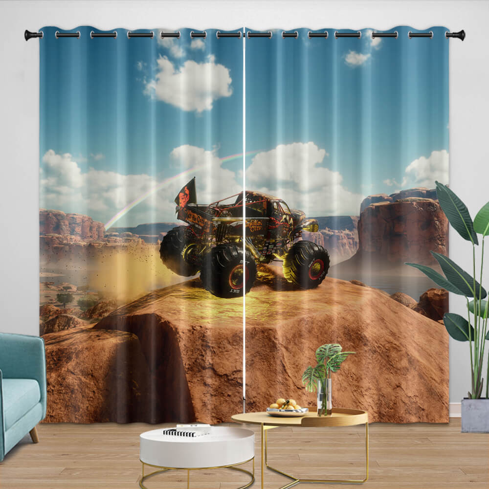 Monster Jam Steel Titans Truck Curtains Blackout Window Drapes (Online Order Only)