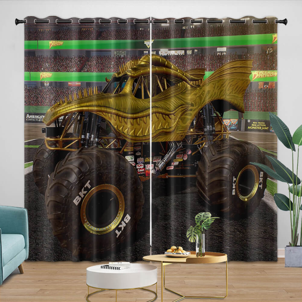 Monster Jam Steel Titans Truck Curtains Blackout Window Drapes (Online Order Only)