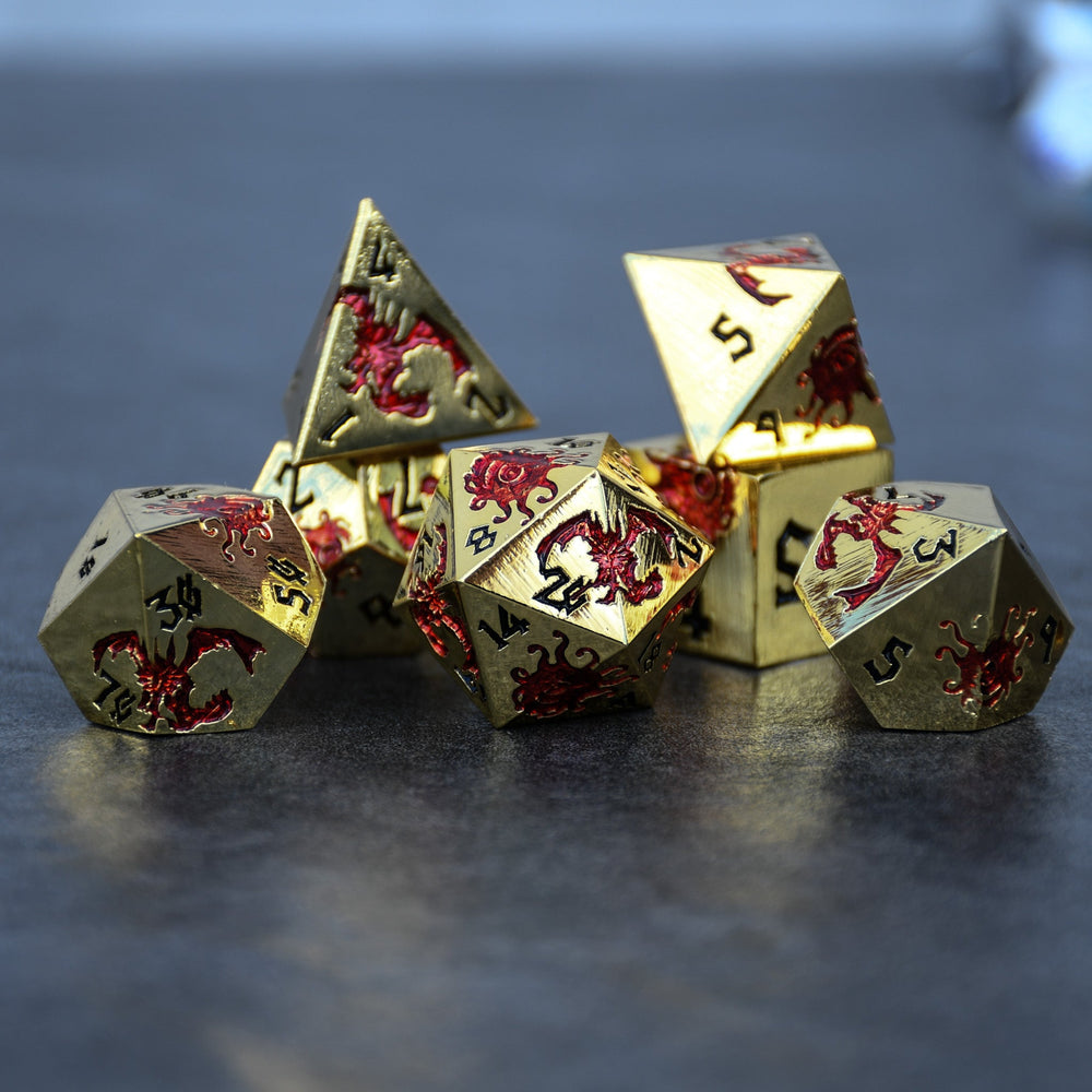 Pre-Order || Monster Manual Dice - Gold and Red