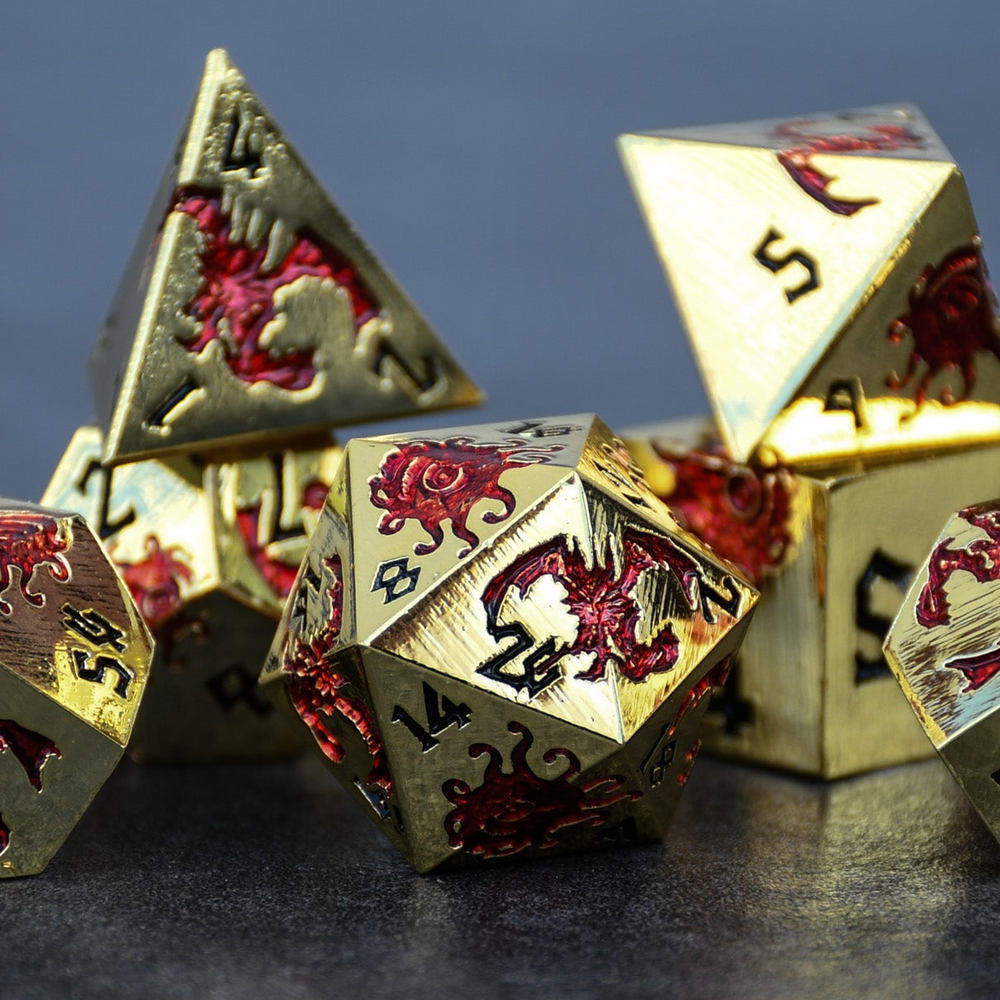 Pre-Order || Monster Manual Dice - Gold and Red