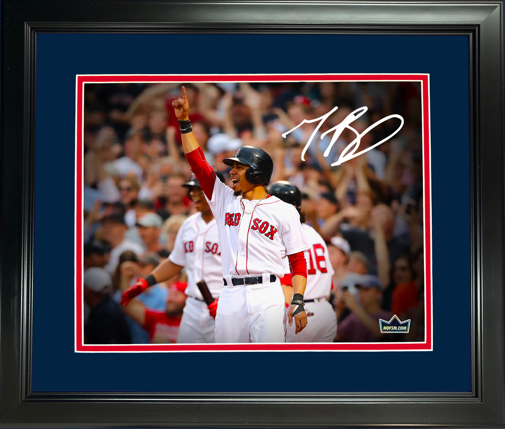 Framed Mookie Betts Boston Red Sox Facsimile Laser Engraved Signature Auto 11"x14" Baseball Photo HOFSM Holo (ONLINE ORDER ONLY)