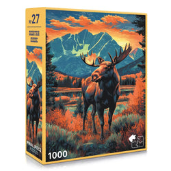 Mountain Moose 1000 Piece Jigsaw Puzzle Final Piece (ONLINE ORDER ONLY)