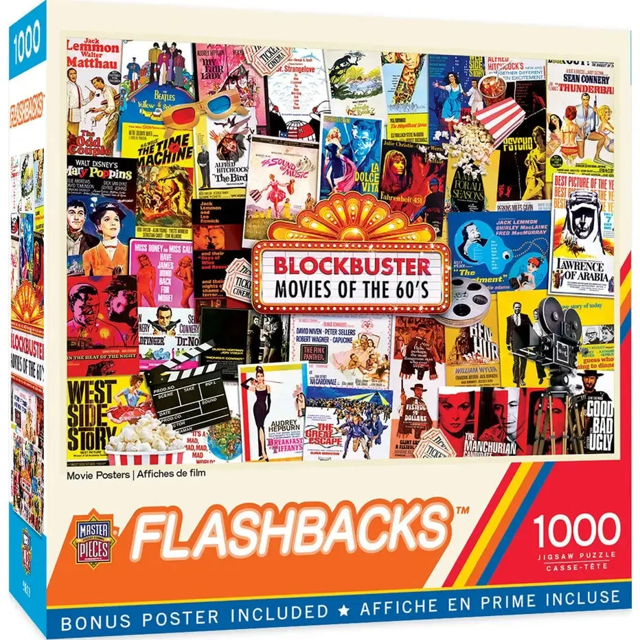 Movie Posters Flashbacks 1000 Piece Jigsaw Puzzle MasterPieces (ONLINE ORDER ONLY)