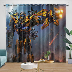 Movie Bumblebee Curtains Pattern Blackout Window Drapes Room Decoration (ONLINE ORDER ONLY)