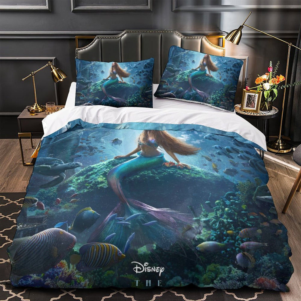 Movie The Little Mermaid Bedding Set Quilt Duvet Cover Without Filler (Online Order Only)