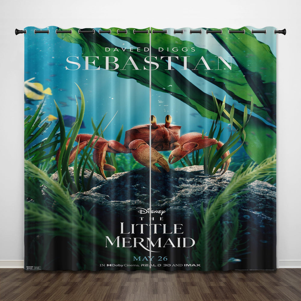 Movie The Little Mermaid Curtains Pattern Blackout Window Drapes (Online Order Only)