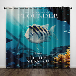The Little Mermaid Curtains Pattern Blackout Window Drapes (Online Order Only)
