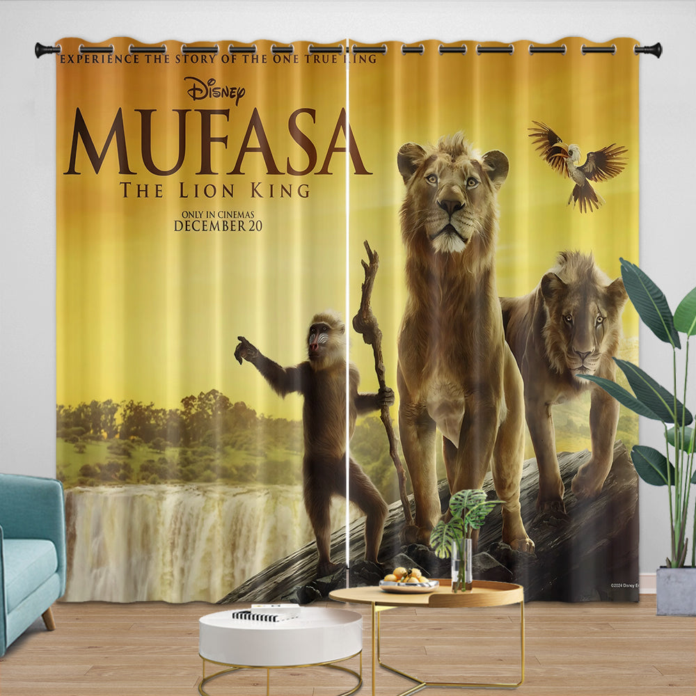 Mufasa The Lion King Curtains Blackout Window Drapes Room Decoration (Online Order Only)