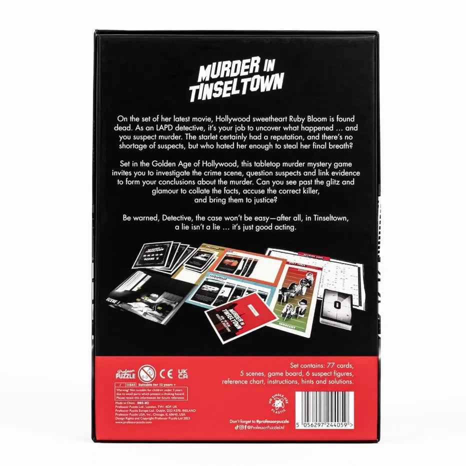 Murder in Tinseltown - Crime-Solving Detective Puzzle Game - Professor Puzzle (ONLINE ORDER ONLY)