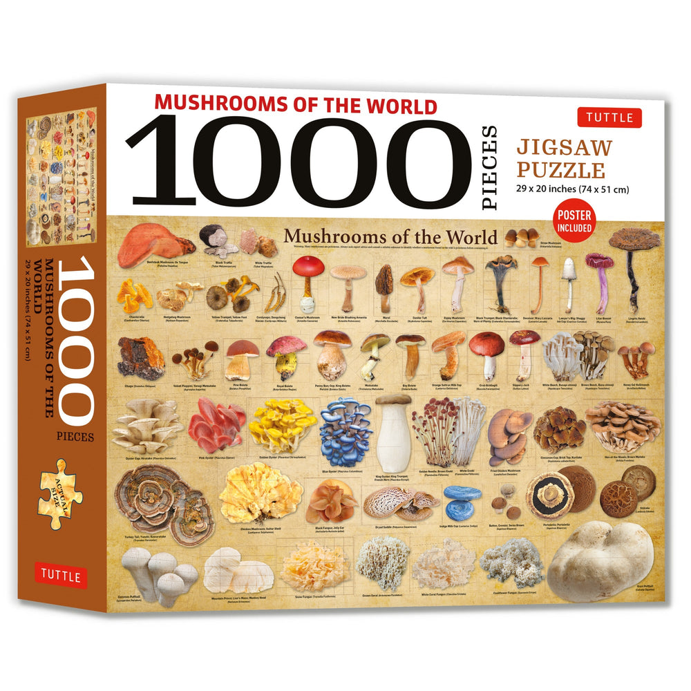 Mushrooms of the World 1000 Piece Jigsaw Puzzle Tuttle (ONLINE ORDER ONLY)