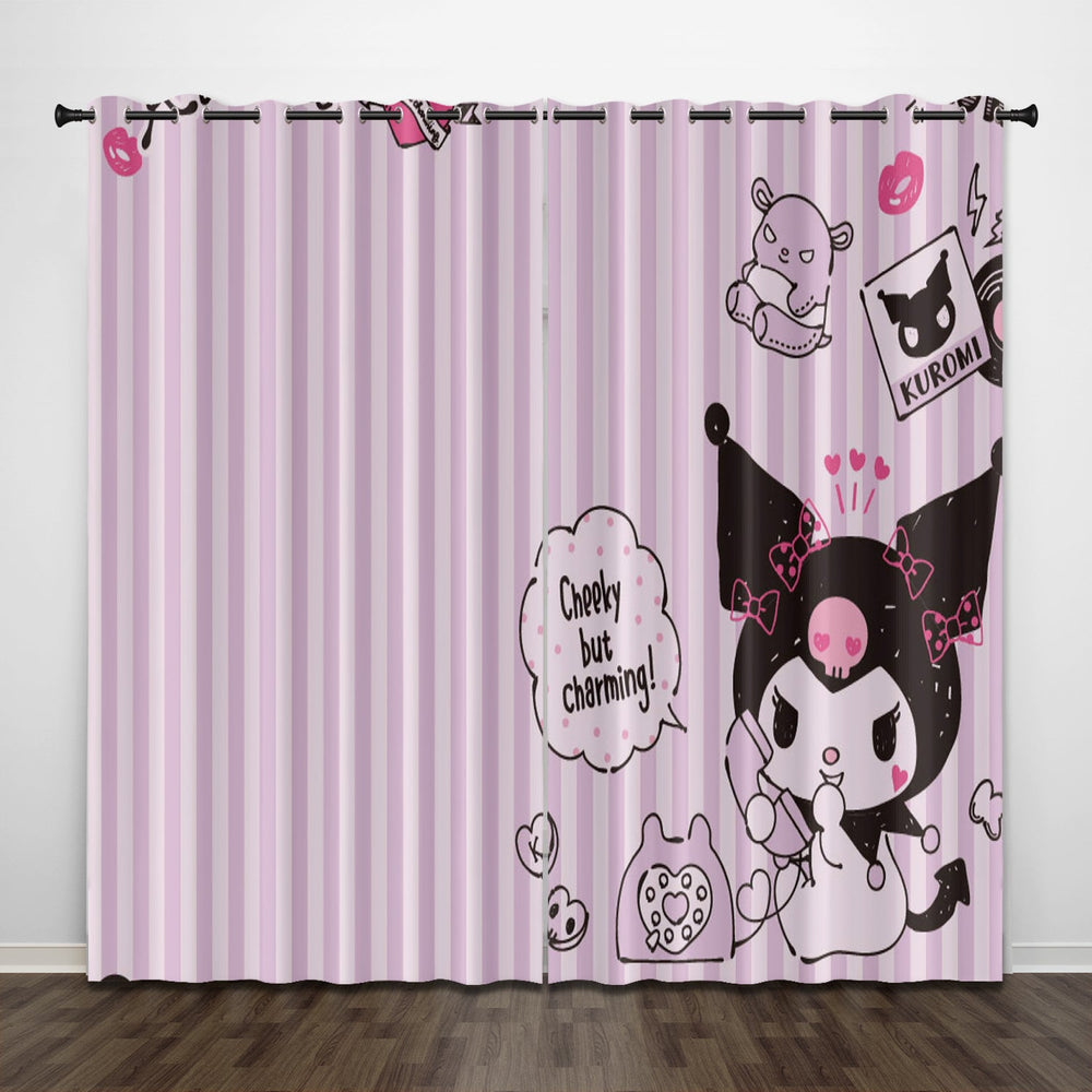 My Melody Kuromi Curtains Pattern Blackout Window Drapes (Online Order Only)