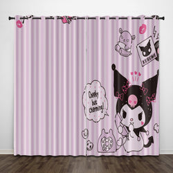 My Melody Kuromi Curtains Pattern Blackout Window Drapes (Online Order Only)