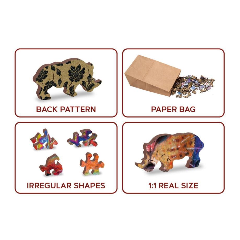 Mystic Lion 250 Piece Wood Jigsaw Puzzle Wooden City (ONLINE ORDER ONLY)