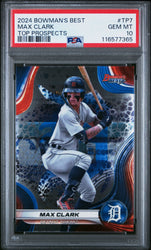 Graded 2024 Topps Bowmans Best Max Clark #TP7 Top Prospects Rookie RC Baseball Card PSA 10 Gem Mint (ONLINE ORDER ONLY)
