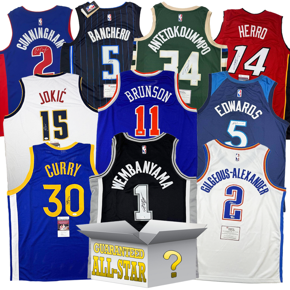 Current All-Star Autographed/Signed Basketball Jersey Mystery Box with PSA JSA or Beckett COA