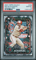 Graded 2024 Topps Holiday Nolan Schanuel #H59 Holiday Tree Rookie RC Baseball Card PSA 10 Gem Mint