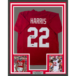 Framed Facsimile Autographed Najee Harris 35x39 Alabama Red Reprint Laser Auto College Football Jersey (ONLINE ORDER ONLY)