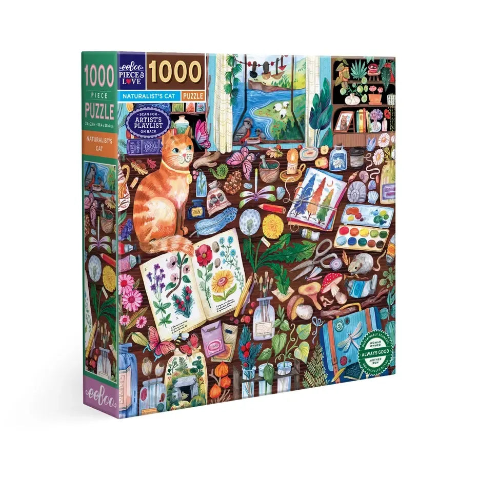 Naturalist's Cat 1000 Piece Jigsaw Puzzle eeBoo (ONLINE ORDER ONLY)