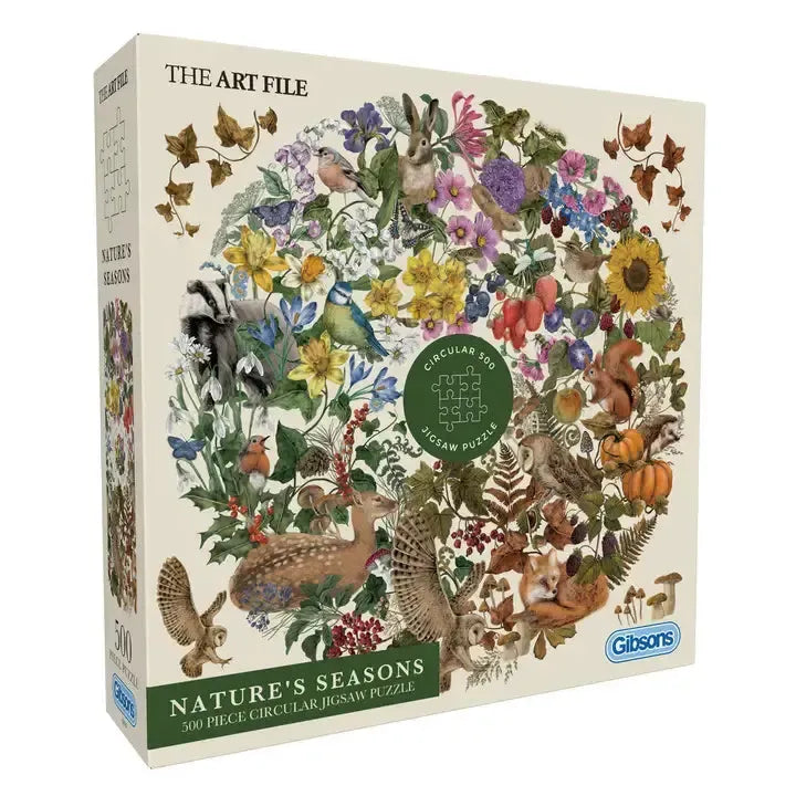 Nature's Season 500 Piece Round Jigsaw Puzzle Gibsons (ONLINE ORDER ONLY)