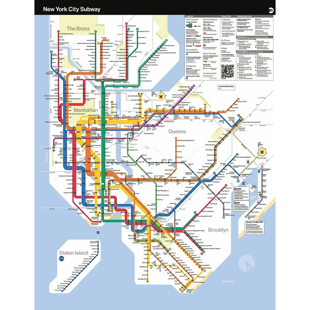 New York City Subway Map MTA 100 Piece Mini Jigsaw Puzzle NYPC (ONLINE ORDER ONLY)