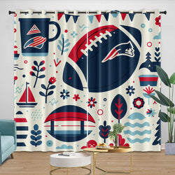 New England Patriots Curtains Blackout Window Drapes Room Decoration (Online Order Only)