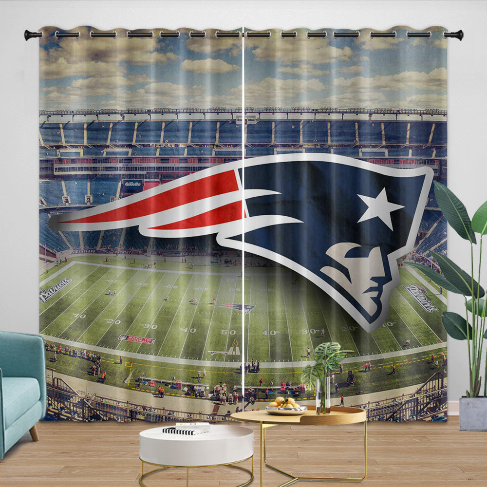 New England Patriots Curtains Blackout Window Drapes Room Decoration (Online Order Only)