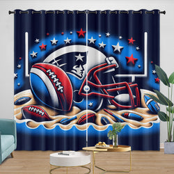 New England Patriots Curtains Blackout Window Drapes Room Decoration (Online Order Only)
