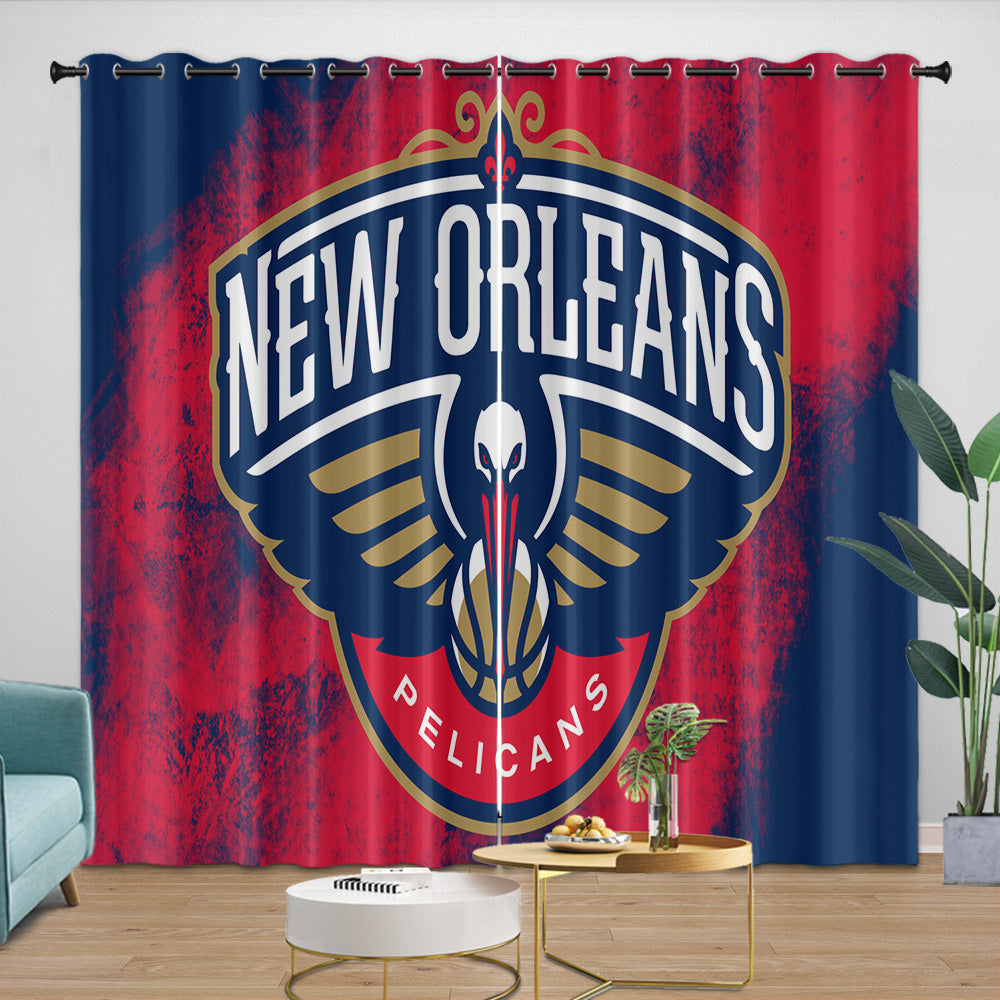 New Orleans Pelicans Curtains Blackout Window Drapes Room Decoration (Online Order Only)