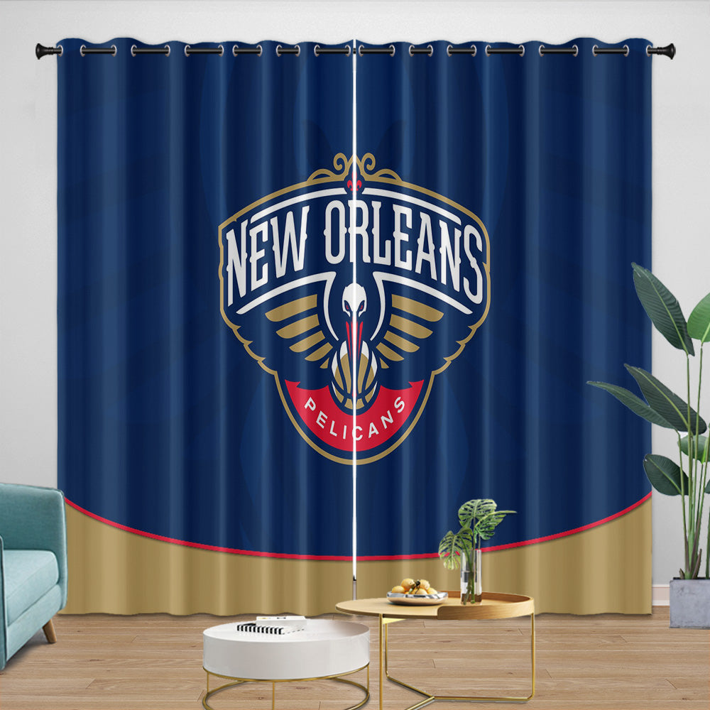 New Orleans Pelicans Curtains Blackout Window Drapes Room Decoration (Online Order Only)