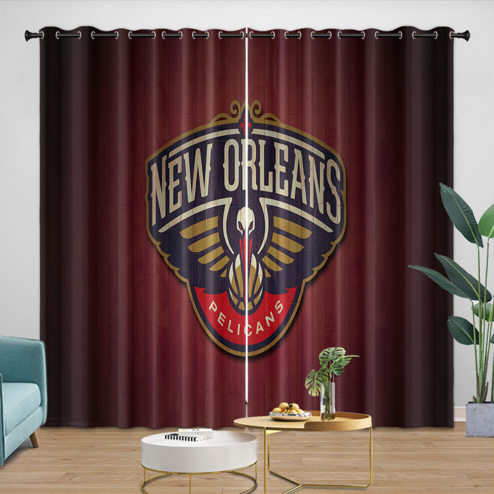New Orleans Pelicans Curtains Blackout Window Drapes Room Decoration (Online Order Only)