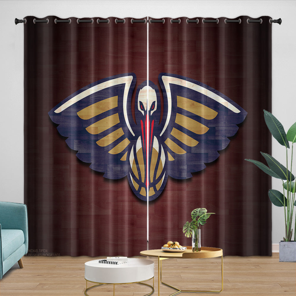 New Orleans Pelicans Curtains Blackout Window Drapes Room Decoration (Online Order Only)