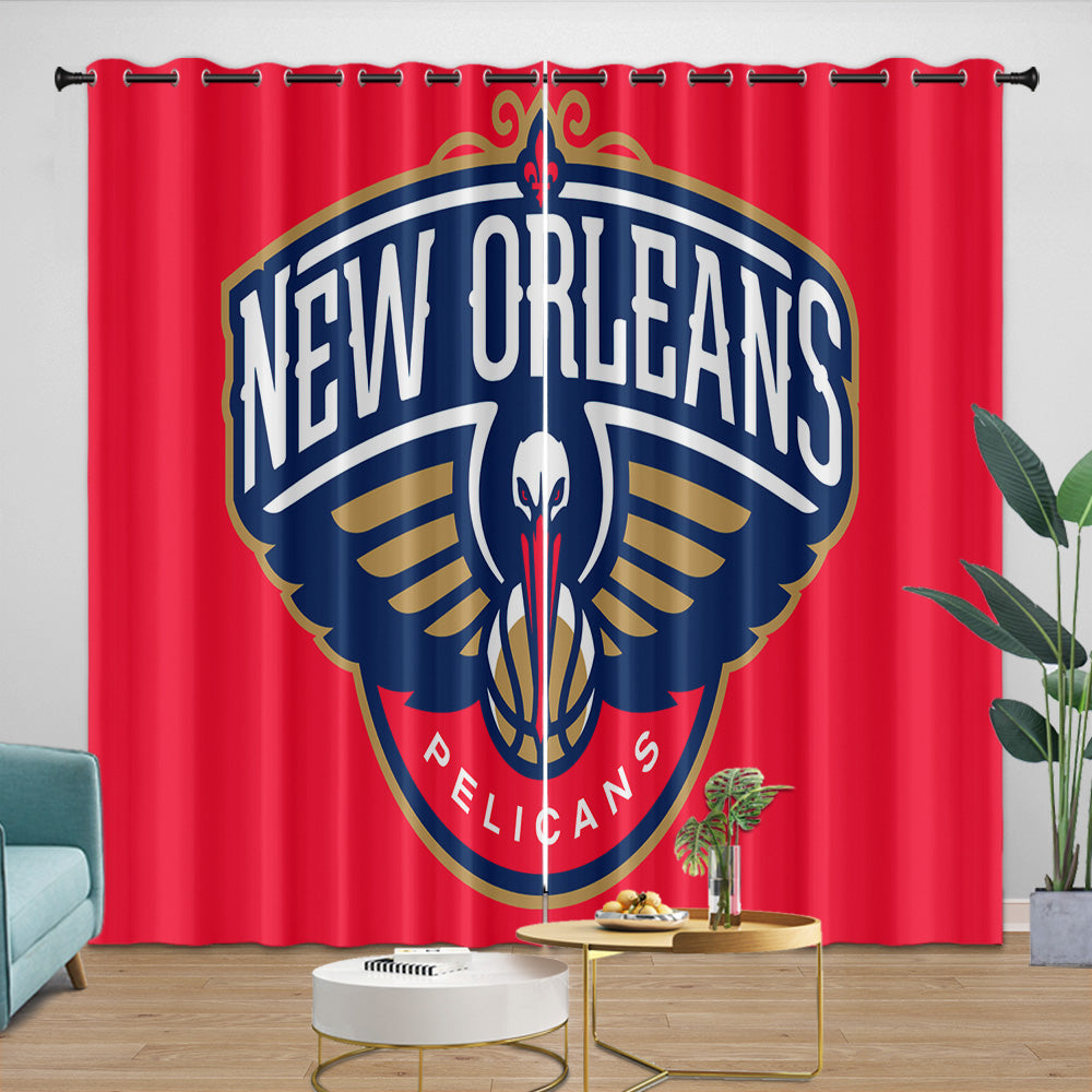 New Orleans Pelicans Curtains Blackout Window Drapes Room Decoration (Online Order Only)