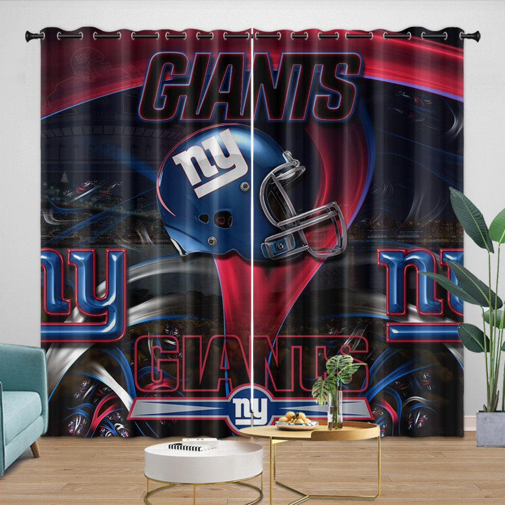 New York Giants Curtains Blackout Window Drapes Room Decoration (Online Order Only)