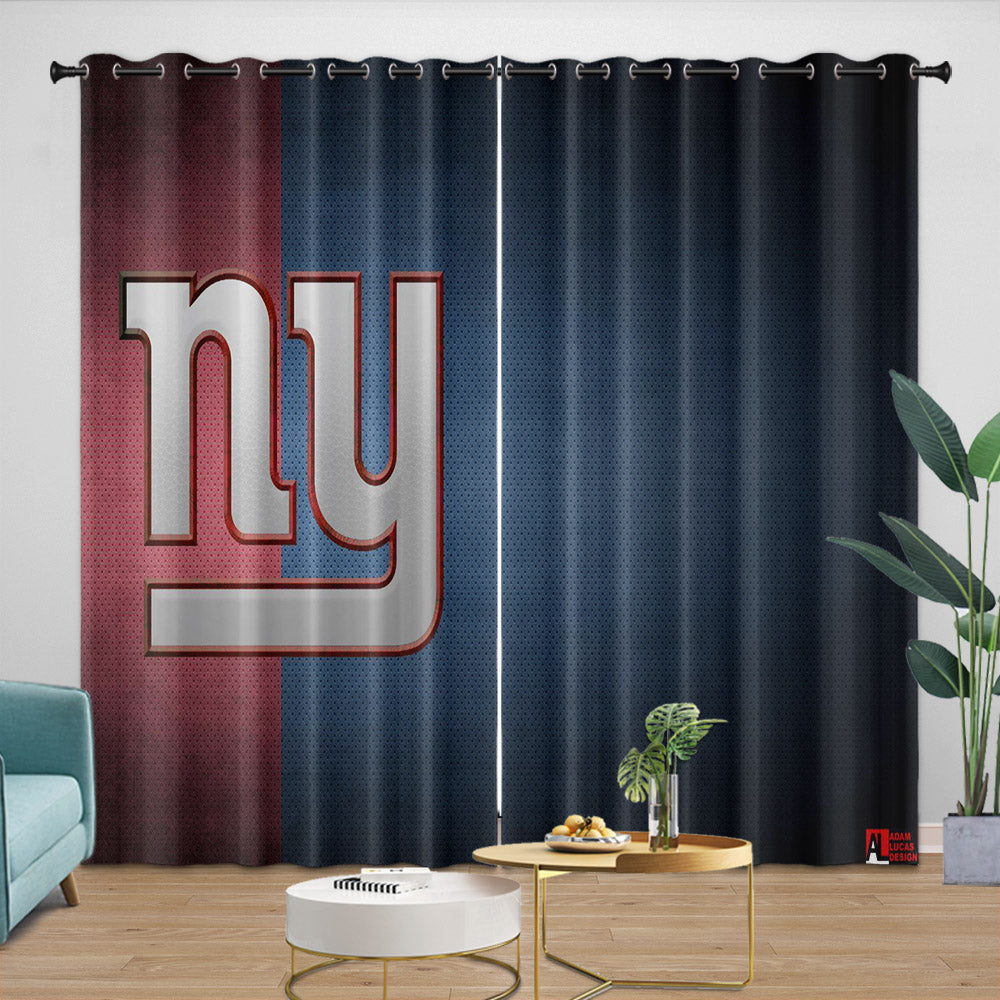 New York Giants Curtains Blackout Window Drapes Room Decoration (Online Order Only)
