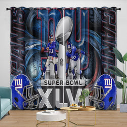 New York Giants Curtains Blackout Window Drapes Room Decoration (Online Order Only)