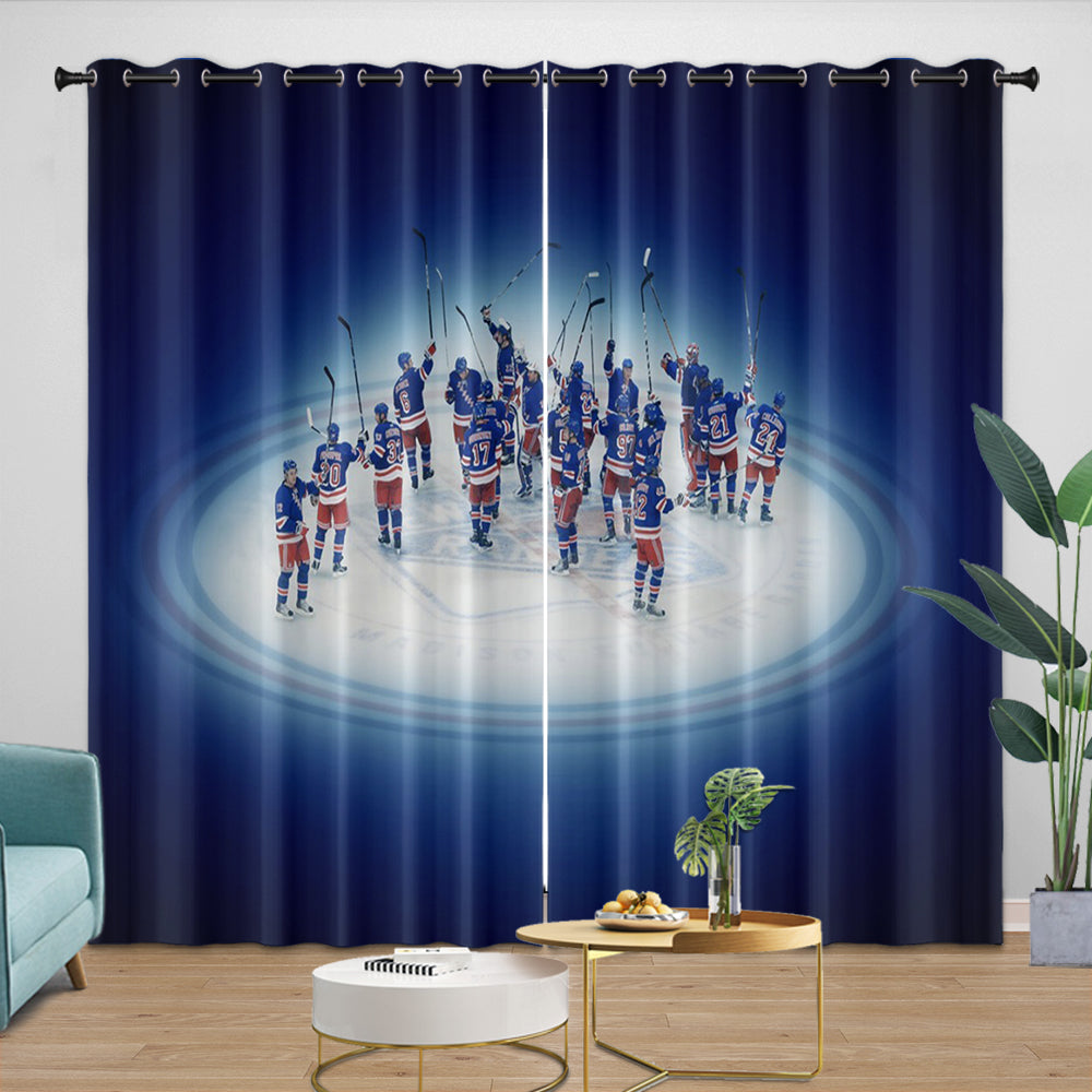 New York Rangers Curtains Blackout Window Drapes Room Decoration (Online Order Only)