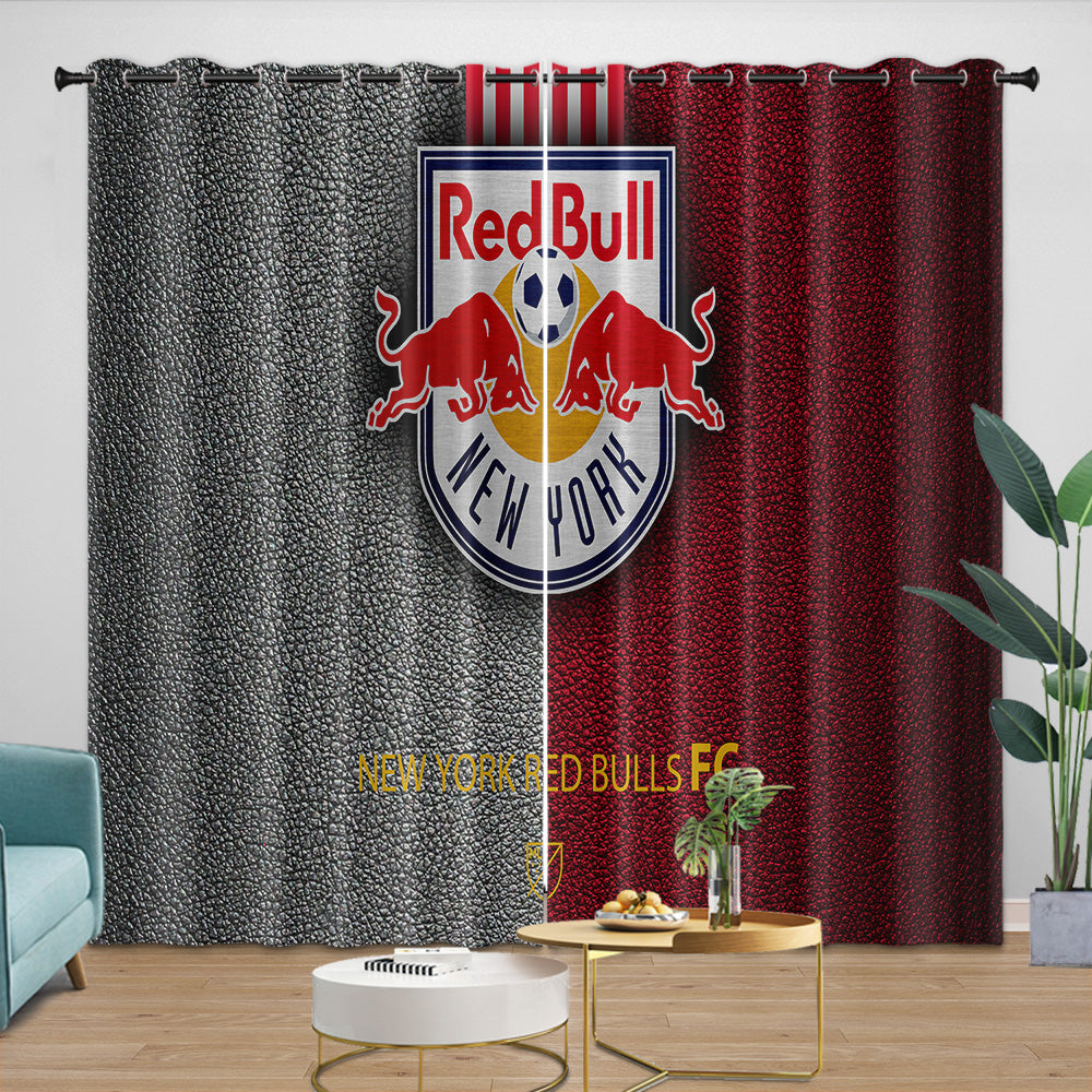 New York Red Bulls Curtains Blackout Window Drapes Room Decoration (Online Order Only)
