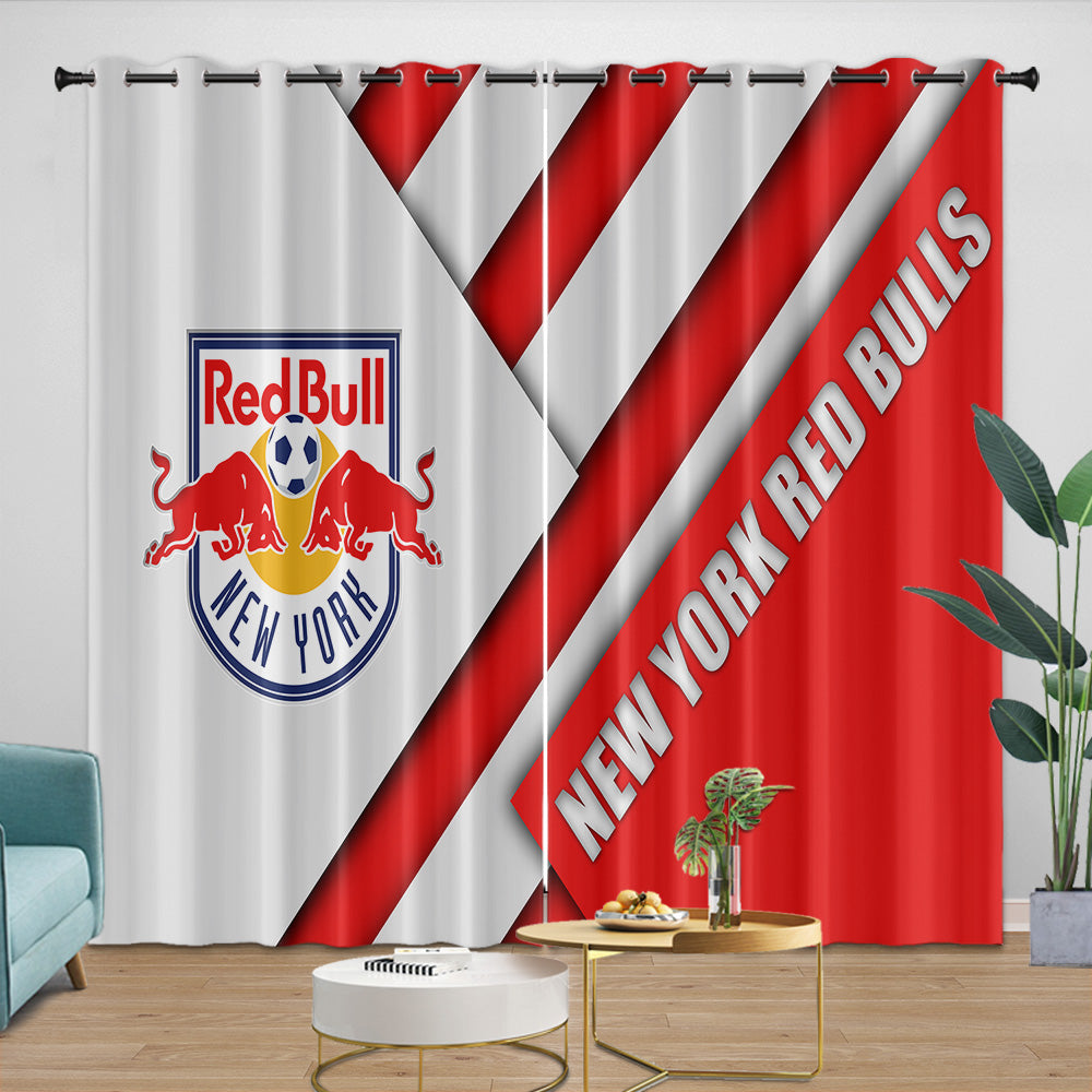 New York Red Bulls Curtains Blackout Window Drapes Room Decoration (Online Order Only)
