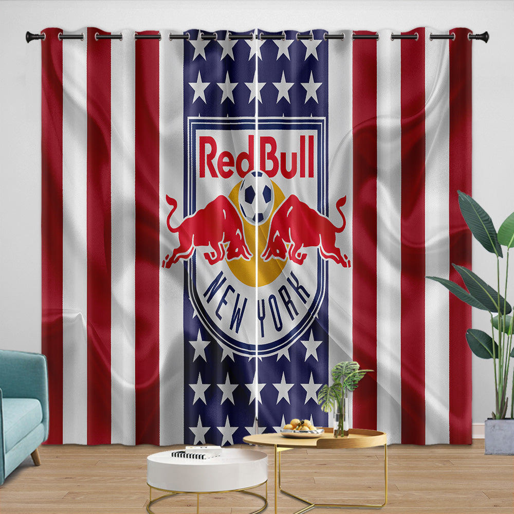 New York Red Bulls Curtains Blackout Window Drapes Room Decoration (Online Order Only)