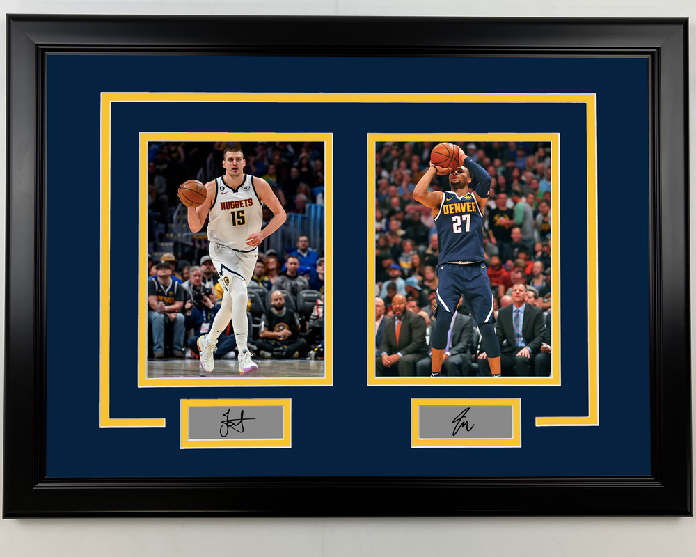 Framed Nikola Jokic & Jamal Murray Denver Nuggets 17x23 Dual Basketball Photo