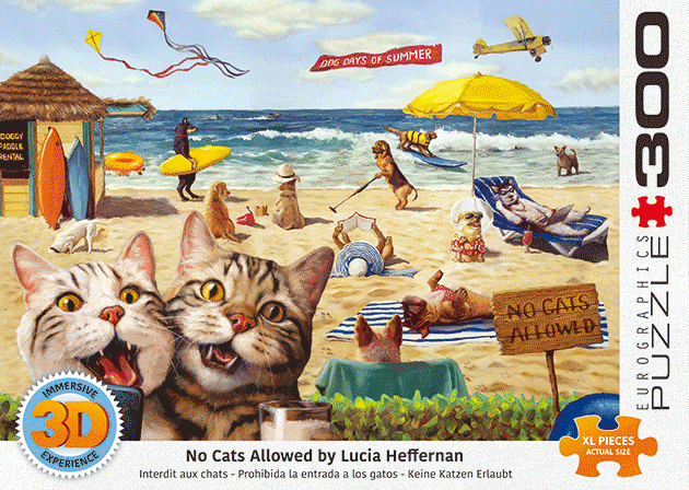 No Cats Allowed 300 Large Piece 3D Lenticular Jigsaw Puzzle Eurographics (ONLINE ORDER ONLY)