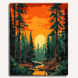 Sunset in Valley - Paint By Numbers Kit (ONLINE ORDER ONLY)