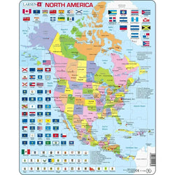 North America Map 70 Piece Tray Jigsaw Puzzle Larsen (ONLINE ORDER ONLY)