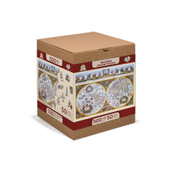 Nova Terrarum Antique Map 505 Piece Wood Jigsaw Puzzle Wooden City
