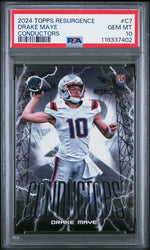 Graded 2024 Topps Resurgence Drake Maye #C7 Conductors Rookie RC Football Card PSA 10 Gem Mint (ONLINE ORDER ONLY)