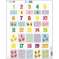 Numbers 1-20 20 Piece Tray Jigsaw Puzzle Larsen (ONLINE ORDER ONLY)